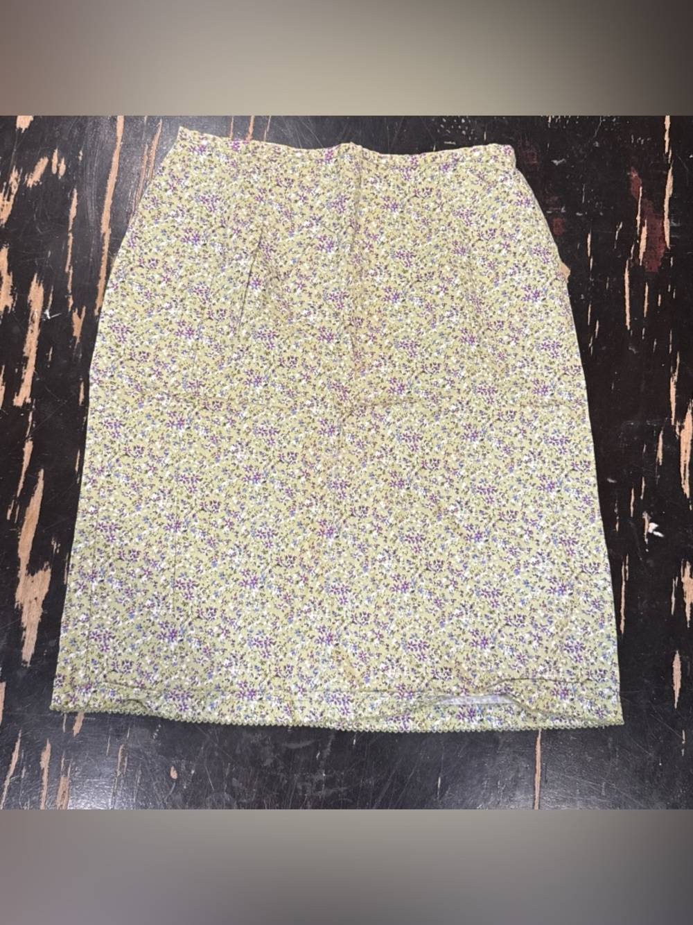 Vintage 1990s Faded Glory Floral Cotton Midi Skirt Size M Fairy Cottage-core
